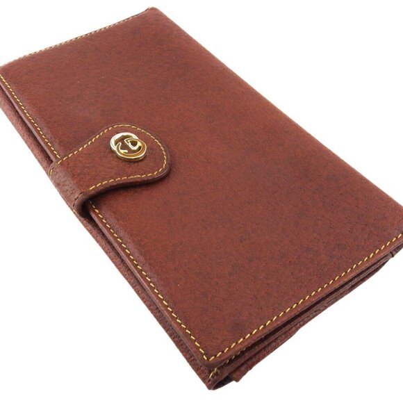 GUCCI Long Wallet Double G Leather Authentic Used E16855 - Picture 1 of 9